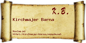 Kirchmajer Barna névjegykártya