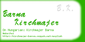 barna kirchmajer business card